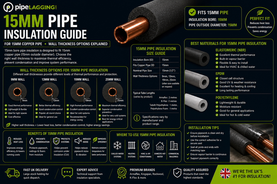 15mm Pipe Insulation Guide: Sizes, Materials & Wall Thickness
