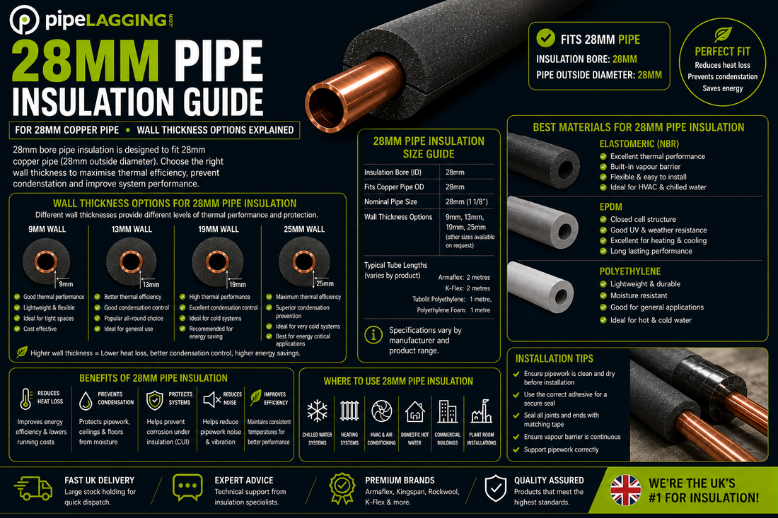 28mm Pipe Insulation Guide: Sizes, Materials & Wall Thickness