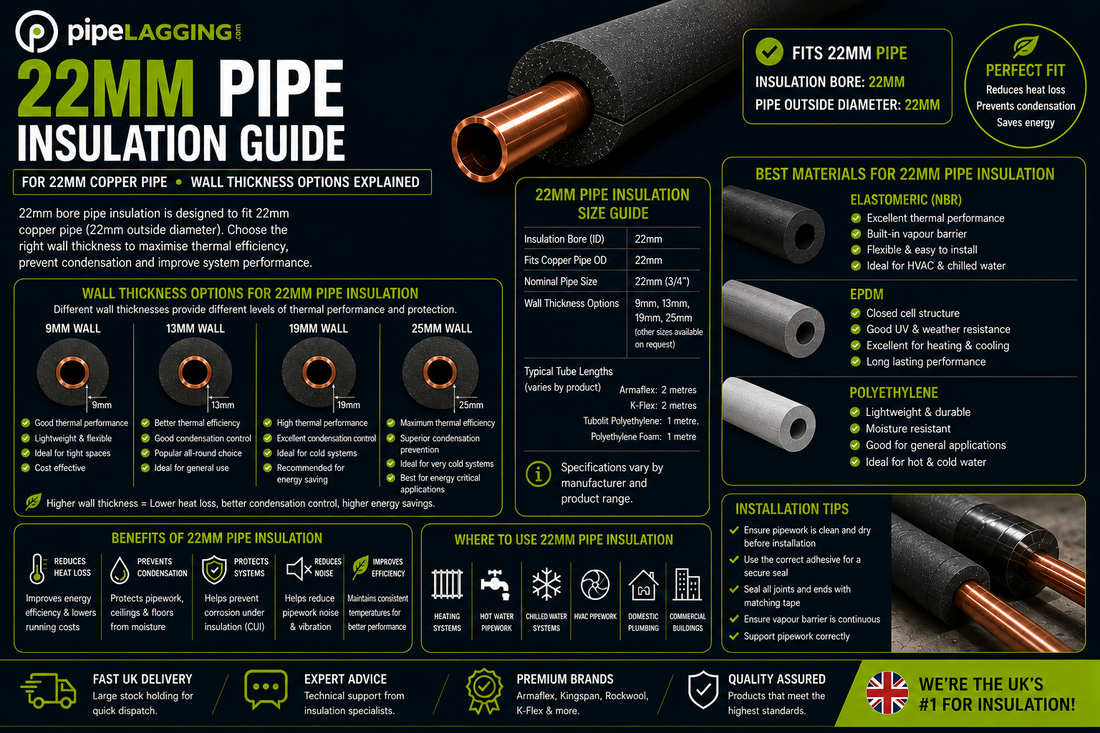 22mm Pipe Insulation Guide: Sizes, Materials & Wall Thickness
