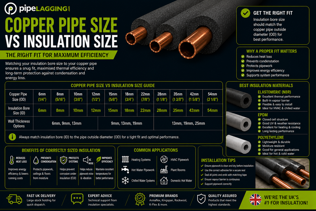 Copper Pipe Size vs Insulation Size