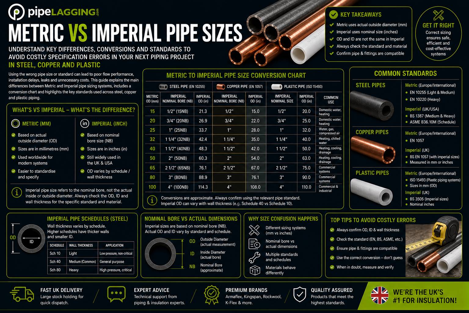 Metric vs Imperial Pipe Sizes