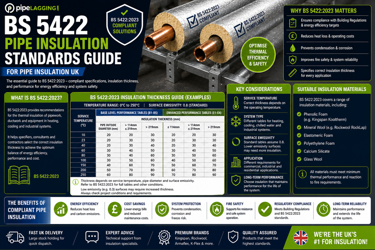 BS 5422 Pipe Insulation Standards & Thickness Tables Guide ...
