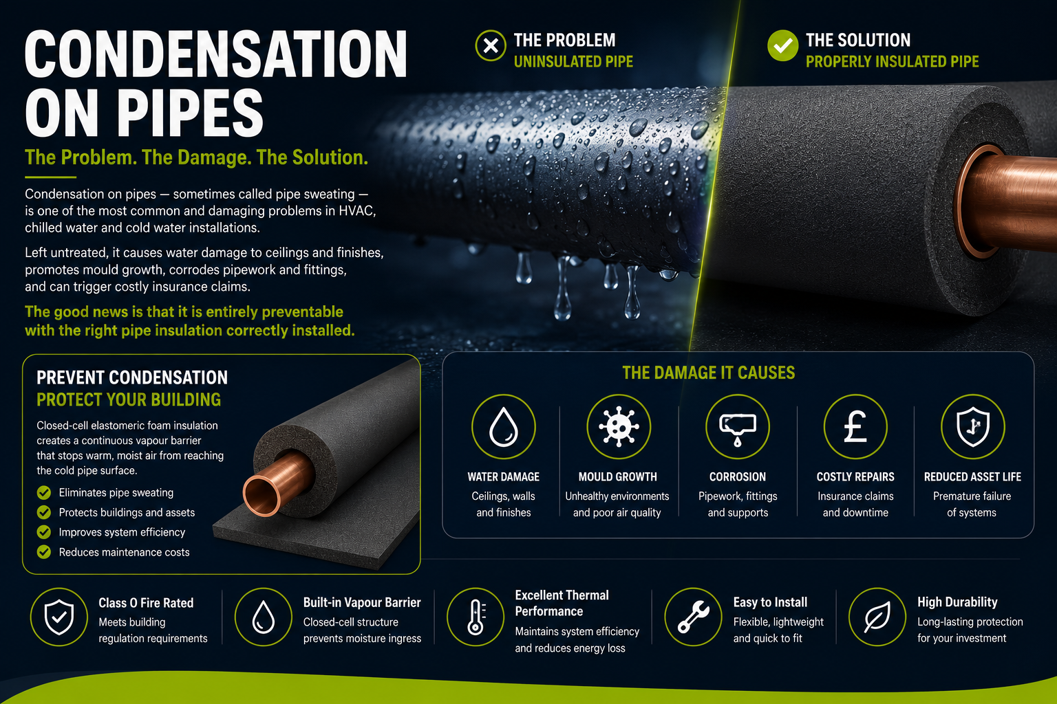 Condensation on Pipes: Causes, Prevention and the Right Insulation