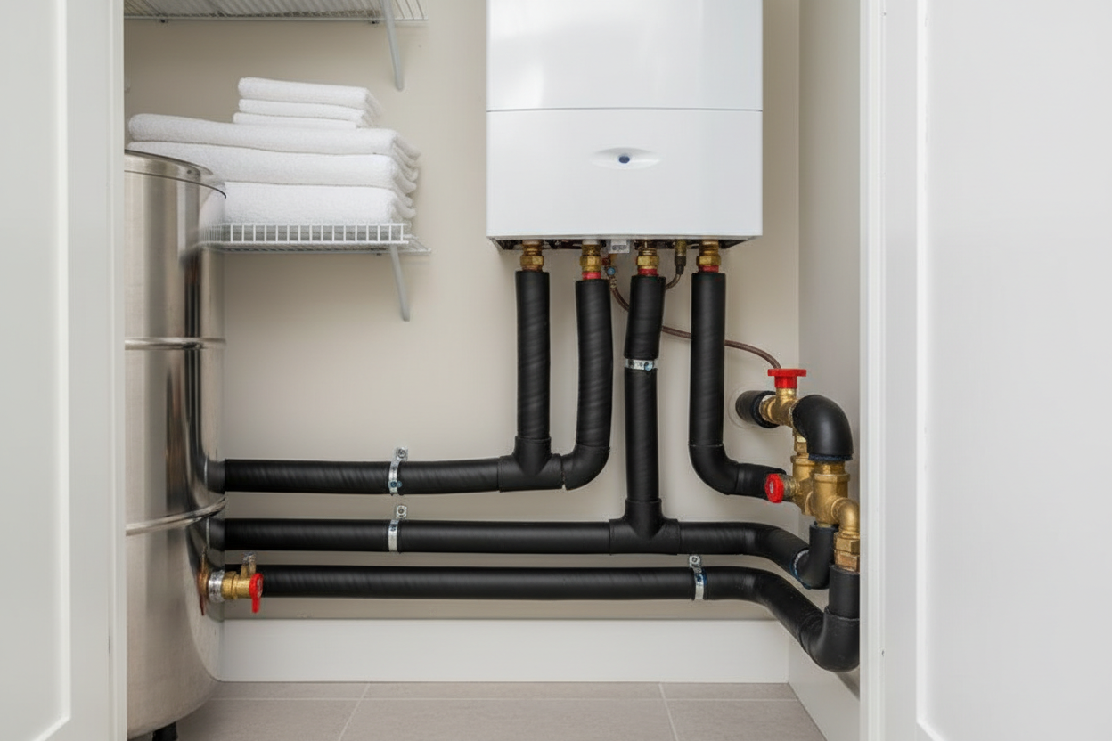 Domestic Hot Water Pipe Insulation now.