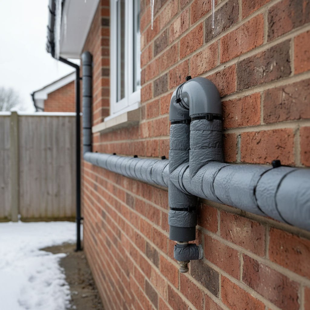 Frost prevention pipe lagging