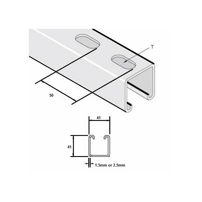 Channel Slotted Deep 41 X 41 2.5 3M