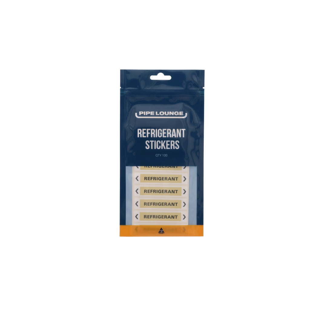 Pipe Support Refrigeration Stickers - 100 Pack