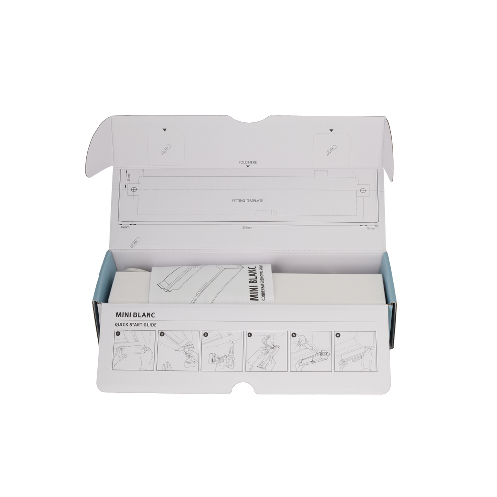 Aspen Mini Blanc FP3578 packaging showing in-the-box diagram