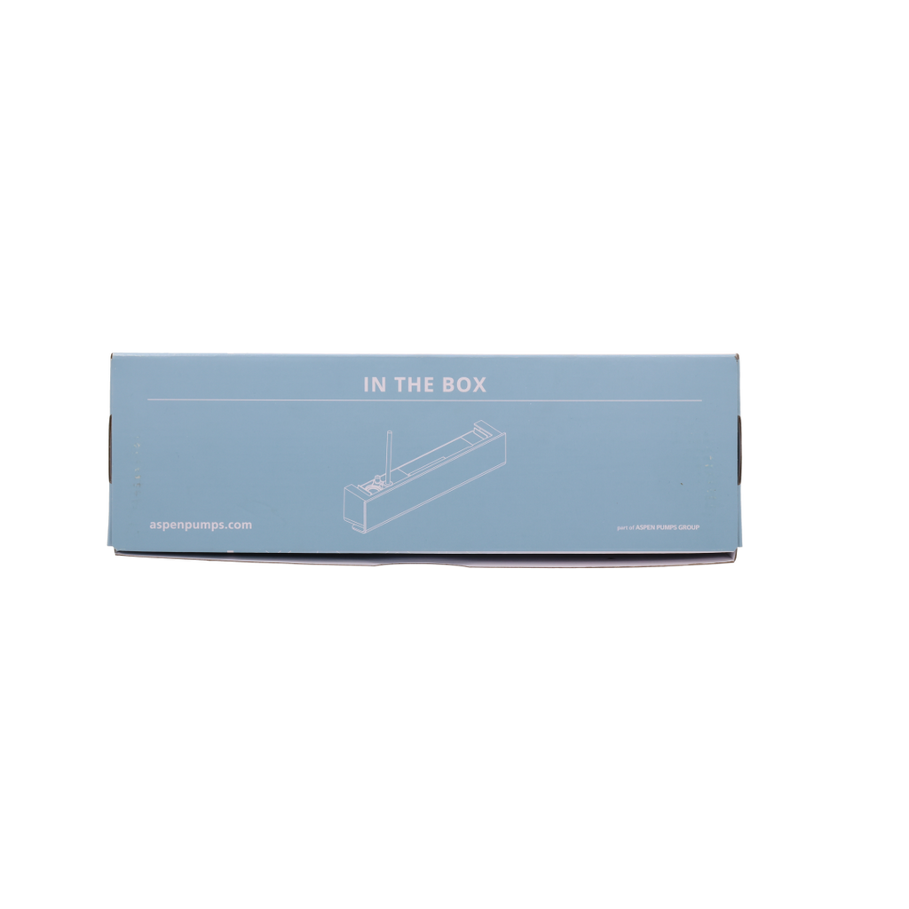 Aspen Mini Blanc FP3578 box showing 20 L/h flow rate and 2 year warranty