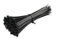 Cable Zip Ties Nylon 200mm x 4.8mm Black Bag of 100 Plastic