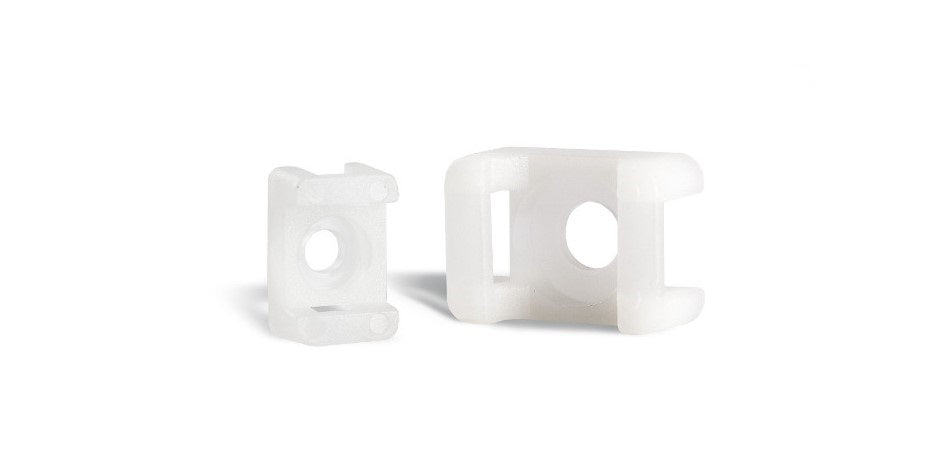 Cable Tie Saddle Mount for 9mm Ties Pack of 100 white