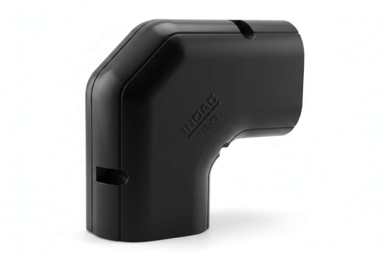Inoac NE-75 Plastic Pipe Trunking 75mm Horizontal Elbow - Pipelagging.com