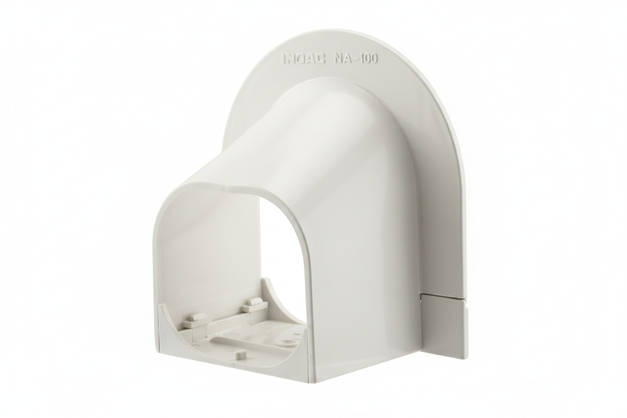 Inoac NA-100 Plastic Pipe Trunking 100mm Corner Cap - Pipelagging.com