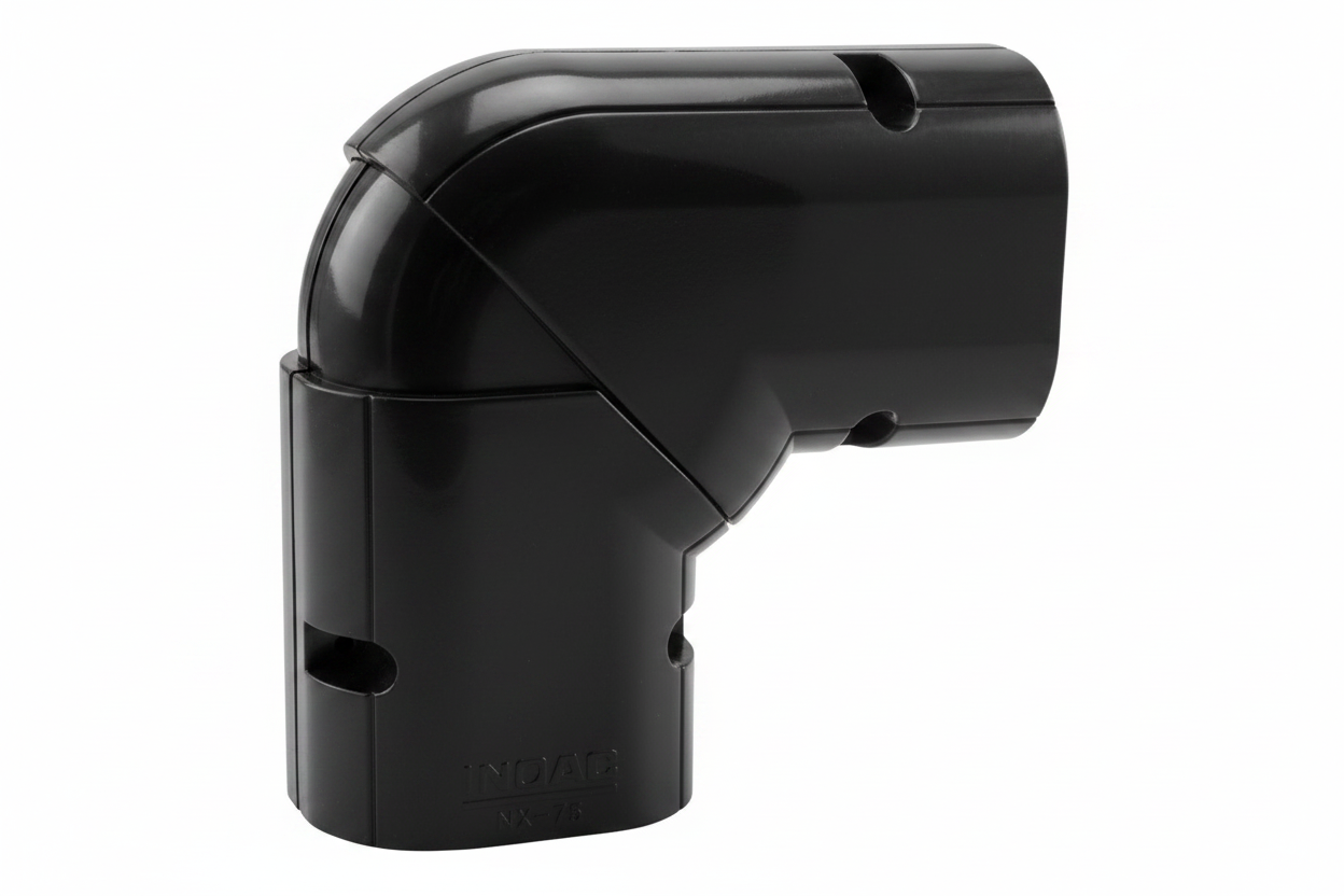 Inoac NX-75 Plastic Pipe Trunking 75mm Universal Elbow Horizontal - Pipelagging.com