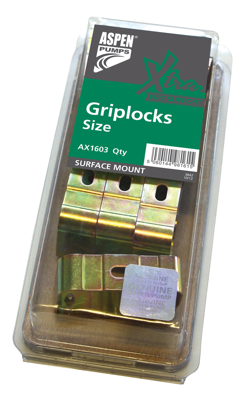Pipe Clips To Suit 06mm and 12mm Pipe, Griplock Size 1