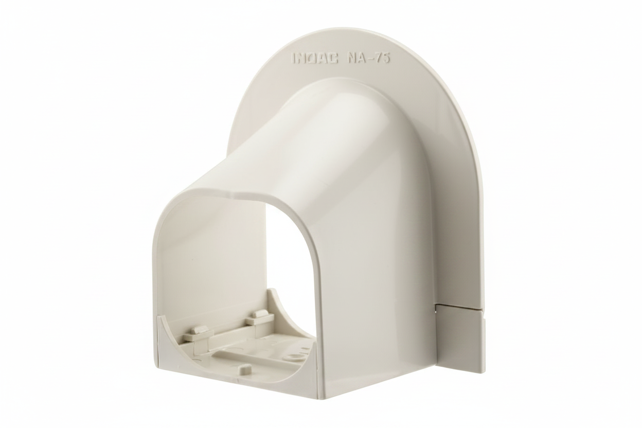 Inoac NA-75 75mm Plastic Pipe Trunking Corner Cap - White