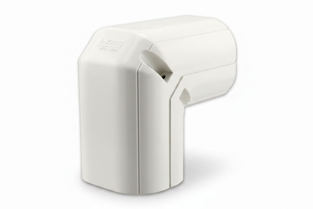 Inoac NC-100 100mm Plastic Pipe Trunking Vertical Elbow - White