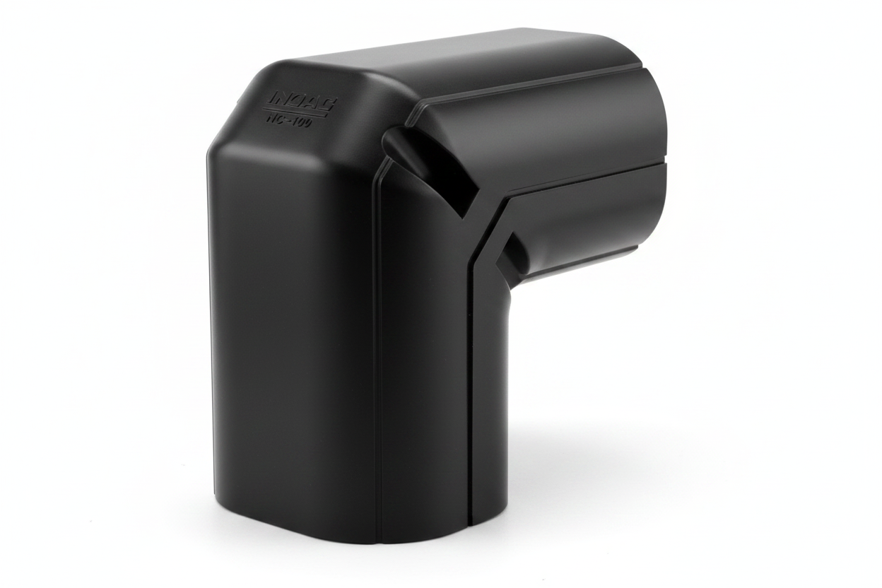 Inoac NC-100 100mm Plastic Pipe Trunking Vertical Elbow - Black