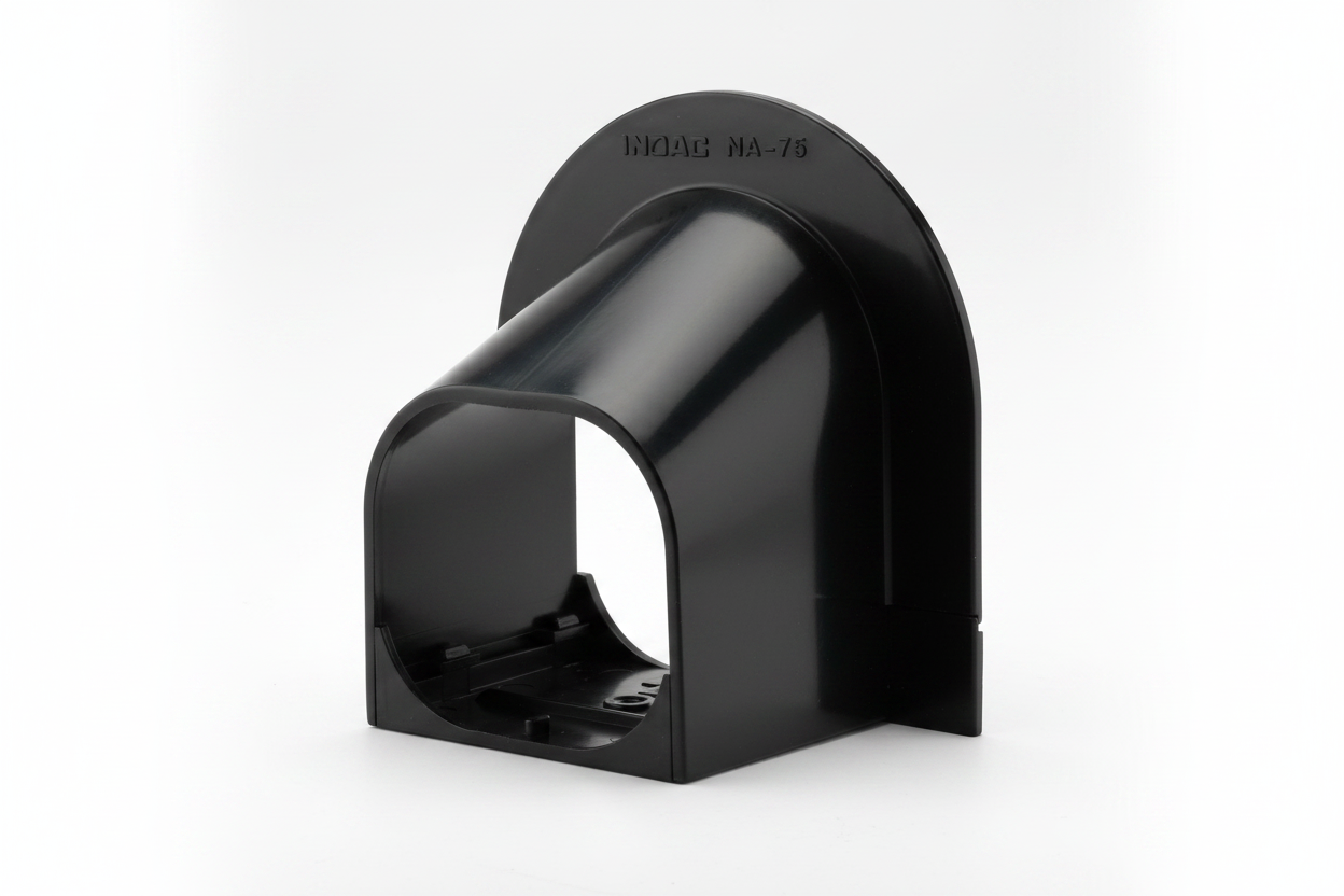 Inoac NA-75 75mm Plastic Pipe Trunking Corner Cap - Black