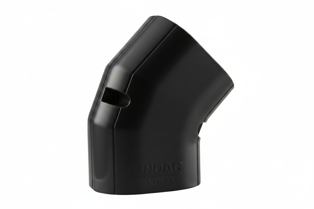 Inoac NM-75 75mm Plastic Pipe Trunking 45° Horizontal Elbow - Black
