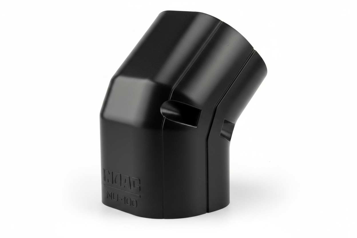 Inoac NU-100 100mm Plastic Pipe Trunking 45° Vertical Elbow - Black