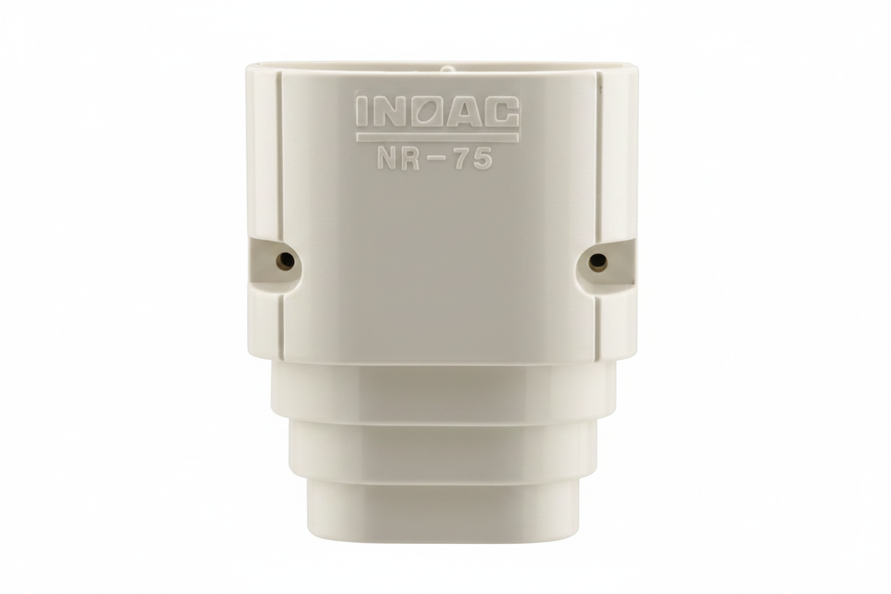Inoac NR-75 75mm Plastic Pipe Trunking End Socket - White