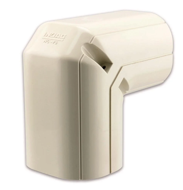 Inoac NC-75 75mm Plastic Pipe Trunking Vertical Elbow - Ivory