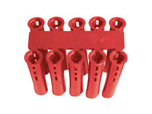 Red Plastic Wall Plug 5mm Box of 100