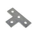 Flat 4 Hole Steel Plate T Bar BZP Finish
