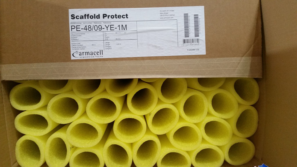 ArmaLight Scaffold & Trampoline Tube Padding Yellow 2m x 9mm x 48mm Box of 60