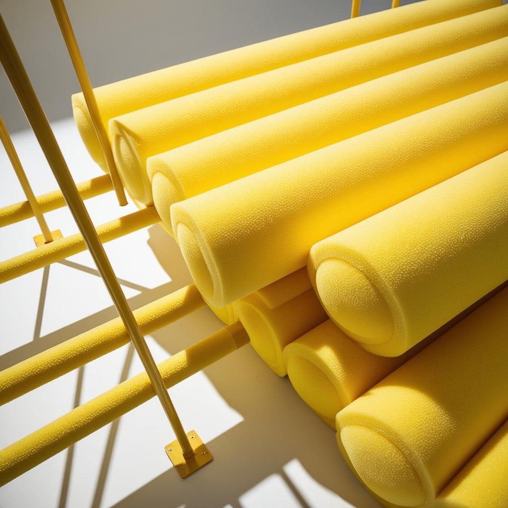 Scaffold Trampoline Tube Padding Yellow Foam 2m Long 9mm Thick 48mm Bore