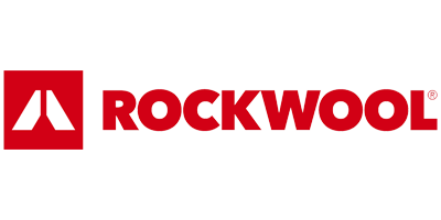 Rockwool UK logo with red flame emblem, for premium RockLap H&V stone wool pipe insulation at Pipelagging.com, UK.