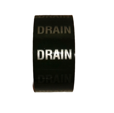 Drain Pipe identification self adhesive tape for marking and labelling pipework