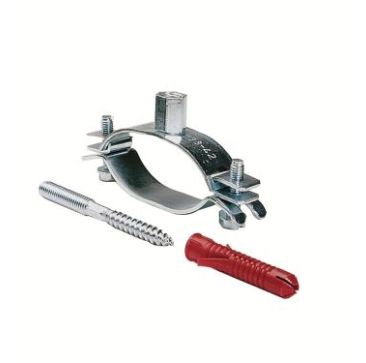 4 oval pipe hangers for VA DN 16 with hex head screws M8x80