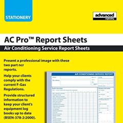 Air Conditioning Service Report Pad AC Pro