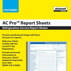 AC PRO (80034) Refrigeration Service Report Pad - Contains 50 x 2 Part Carbonated Report Sheets