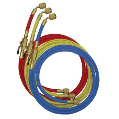 Mastercool 90262-36 Set of 3-90cm Standard Hose 1/4 - 1/4 Manual Shut-Off