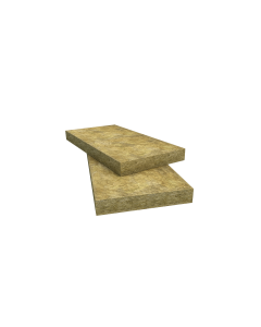 Two stacked Rockwool RWA45 Insulation Slabs, 1200mm x 600mm, showcasing their textured, beige stone wool surface against a black background, designed for thermal, acoustic, and fire protection in UK buildings.