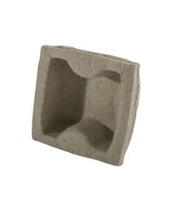 Grey intumescent fire and acoustic socket box insert, 35mm deep, designed for single-socket boxes, showing a rectangular shape with a flanged edge and a hollowed-out centre for fitting into a wall socket.