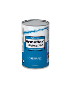 A cylindrical can of Armaflex Ultima 700 adhesive, labelled "Adhesive Armaflex® Ultima 700", with a capacity of 1000ml/850g, produced by Armacell. The can has a blue and white design with the Armacell logo at the bottom.