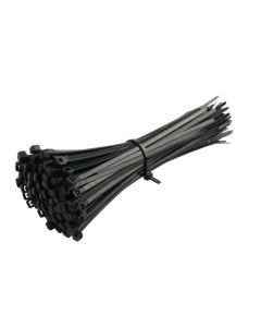 Cable Zip Ties Nylon 370 x 4.8mm Black Bag of 100 Plastic