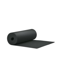 A roll of black ArmaFlex Duct Plus 13mm insulation sheet, partially unrolled, displaying its flexible, closed-cell structure, ideal for air-conditioning duct insulation.