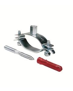 4 oval pipe hangers for VA DN 16 with hex head screws M8x80