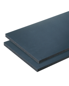 Two stacked sheets of Kaiflex ST-03-E pipe insulation, a dark grey flexible elastomeric foam material, displayed against a white background