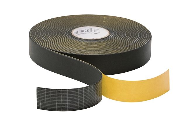 Armaflex Pipe Insulation Lagging Tape 50mm x 3mm x 15m Black Foam Class O
