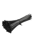 Cable Zip Ties Nylon 370 x 7.6 mm Black Bag of 100 Plastic