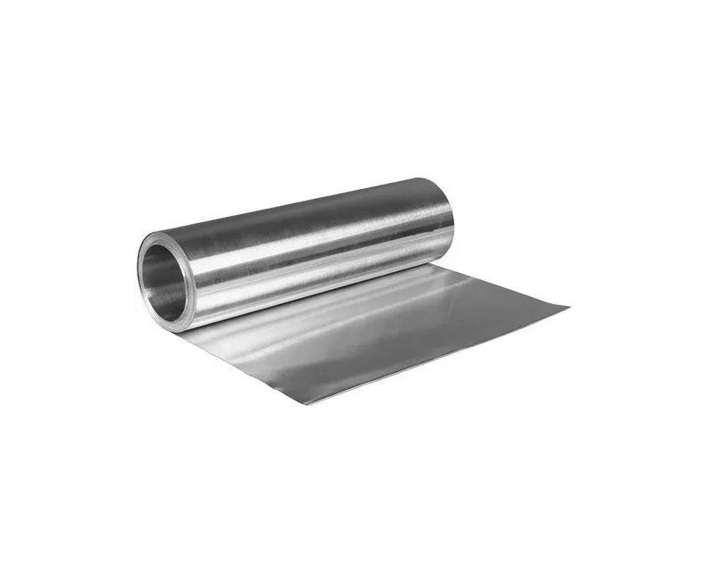 Roll of Refrigeration Pure Aluminium Foil 70m x 500mm PAF40610 for HVAC insulation, partially unrolled to show its reflective surface. Roll of Refrigeration Pure Aluminium Foil 70m x 500mm PAF40610 for HVAC insulation, partially unrolled to show its reflective surface.