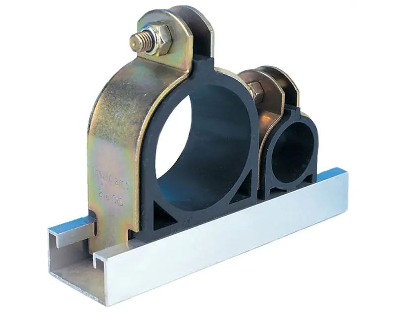 Pipe clamp with rubber insert sales