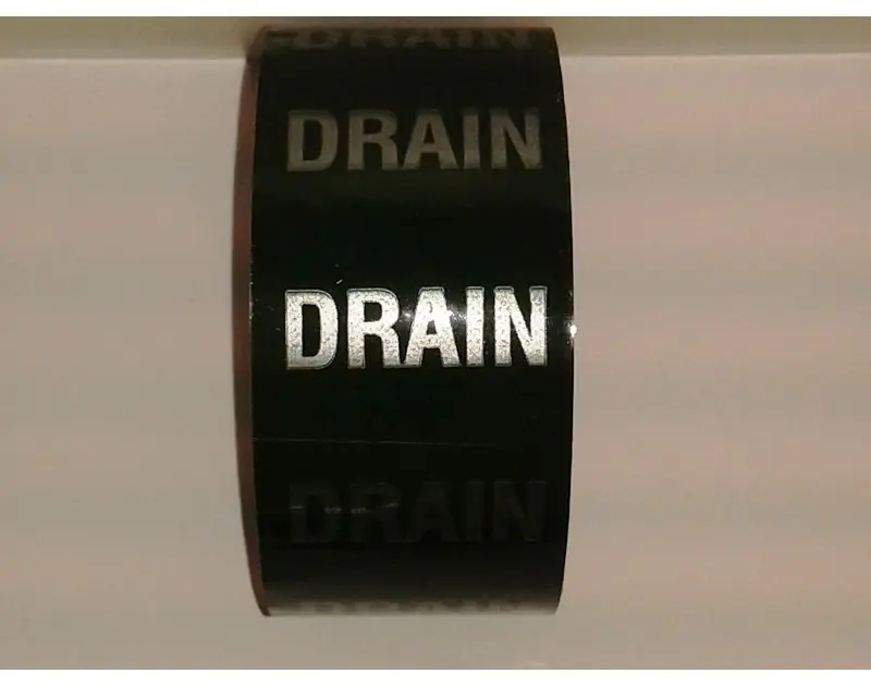 Drain Pipe identification self adhesive tape for marking and labelling pipework Drain Pipe identification self adhesive tape for marking and labelling pipework
