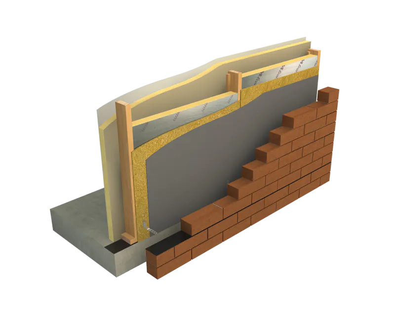 A close-up view of a grey foam insulation board with a textured surface featuring small, irregular patterns. The material is shown against a transparent background, highlighting its thickness and structure, likely intended for use as pipe lagging or insul